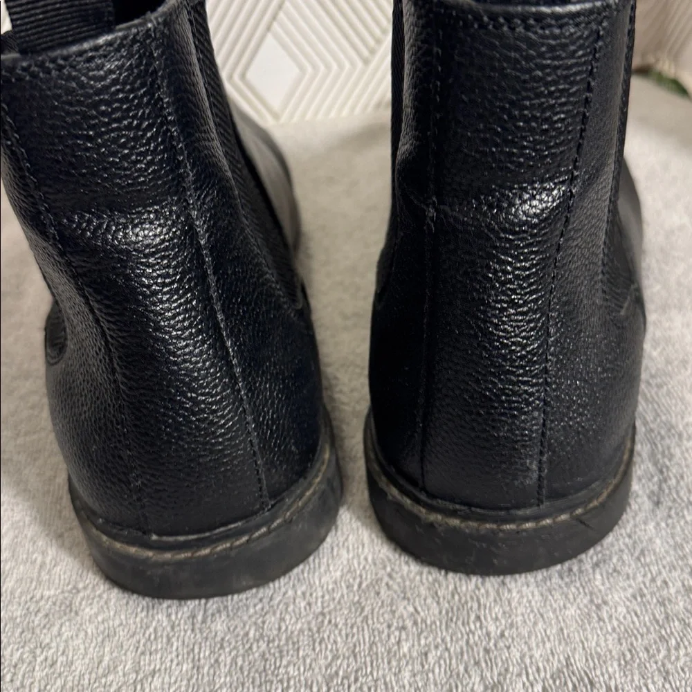 Abound boots Black Leather Ankle Boots men’s size‎ 9 leather upper slip on